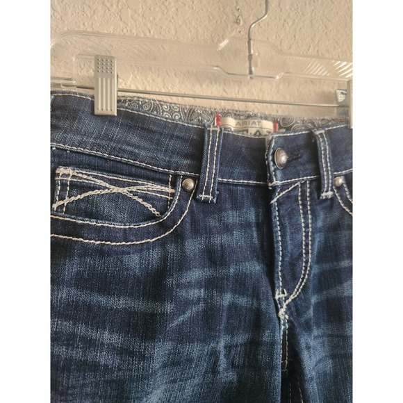 Ariat R.E.A.L Denim Dark Wash Straight Leg Boot Cut Jeans 28s - Picture 3 of 7